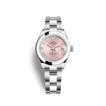Rolex Lady-Datejust 28 Stainless Steel Domed / Oyster / Pink Roman