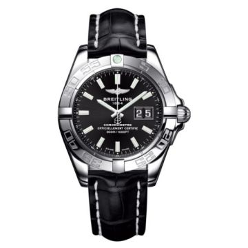 Breitling Galactic 41 Stainless Steel / Onyx Black / Croco