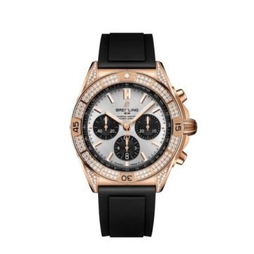 Breitling Chronomat B01 42 Red Gold - Diamond / Silver / Rubber