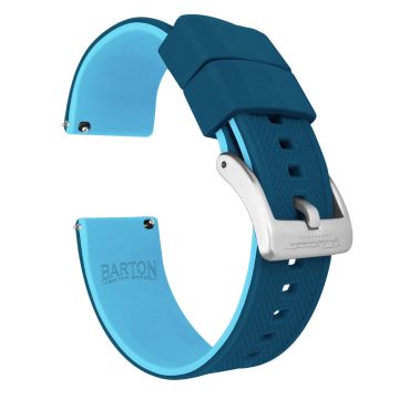 Elite Silicone Flatwater Blue Watch Band - 22mm