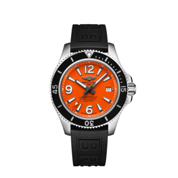Breitling Superocean 42 Stainless Steel / Orange / Rubber / Folding