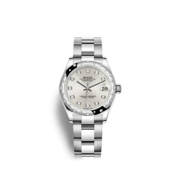 Rolex Datejust 31 Stainless Steel Domed Diamond / Oyster / Silver - Diamond