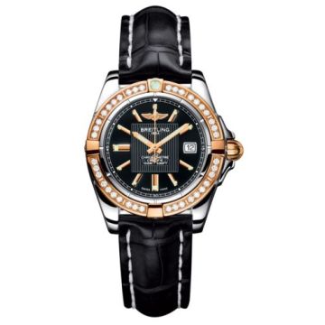 Breitling Galactic 32 Stainless Steel / Rose Gold / Diamond / Trophy Black / Croco