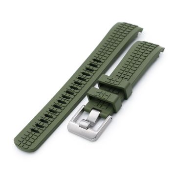 Crafter Blue - CB11 Green Rubber Curved Lug Watch Strap compatible with Seiko SKX007 - 10mm