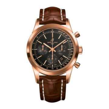 Breitling Transocean Chronograph Red Gold / Black / Croco