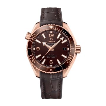 Omega Seamaster Planet Ocean 600M Co-Axial 39.5 Master Chronometer Sedna Gold / Chocolate / Alligator