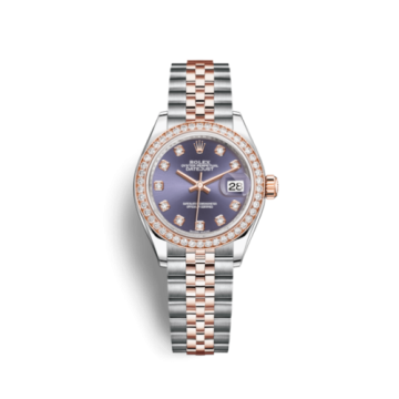 Rolex Lady-Datejust 28 Rolesor Rose Diamond / Jubilee / Aubergine Diamond