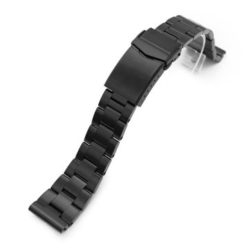 Super-O Boyer Watch Band compatible with Seiko Tuna SBBN013, Diamond-like Carbon (DLC coating) 316L Stainless Steel V-Clasp - 21.5mm