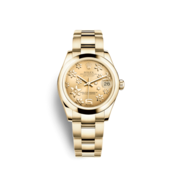 Rolex Datejust 31 Yellow Gold Domed / Oyster / Champagne Floral