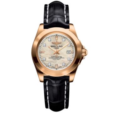 Breitling Galactic 32 Sleek Edition Rose Gold / Pearl Diamond / Croco