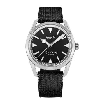 Nivada Grenchen Super Antarctic 35 Black - White Luminova / Stainless Steel / Tropic