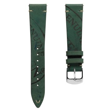 Newham Inverted Horween Shell Cordovan Watch Strap - Hunter Green - 20mm