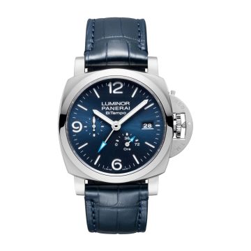 Panerai Luminor 1950 44 BiTempo Stainless Steel / Blue
