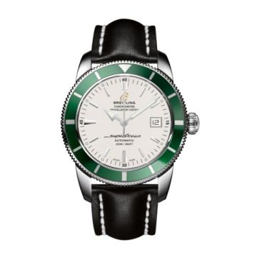 Breitling Superocean Heritage 42 Stainless Steel / Green / Stratus Silver / Calf