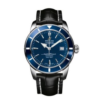 Breitling Superocean Heritage 42 Stainless Steel / Blue / Gun Blue / Croco