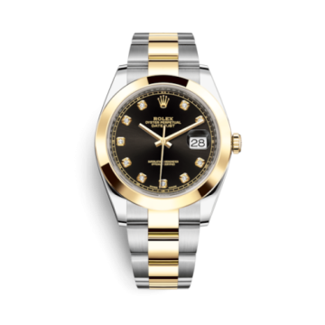 Rolex Datejust 41 Rolesor Yellow Smooth / Oyster / Black - Diamond