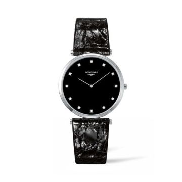 Longines La Grandes Classique Quartz 36 Stainless Steel / Black-Diamond / Strap