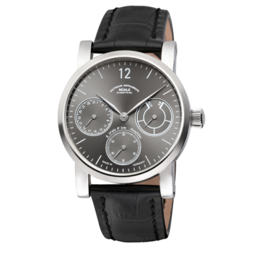 Mühle Glashütte Robert Mühle Zeigerdatum Anthracite / Strap