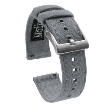 Cool Grey Premium Canvas Watch Band - 19mm