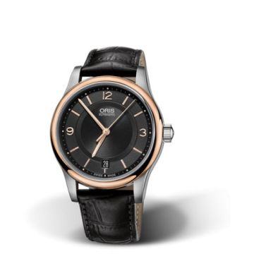 Oris Classic Date 37 Stainless Steel - Rose Gold / Black