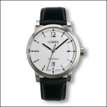 Limes Chyros Automatic - Silvered / black leather strap