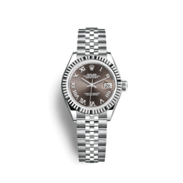 Rolex Lady-Datejust 28 Stainless Steel Fluted / Grey - Roman / Jubilee