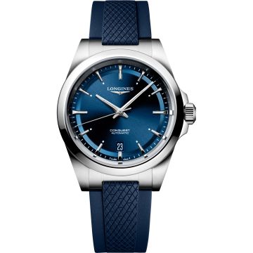 Longines Conquest 38 Stainless Steel / Blue / Rubber