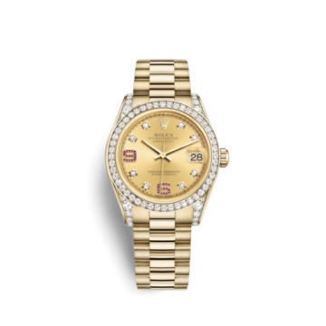 Rolex Datejust 31 Yellow Gold Diamond / President / Champagne Diamonds Rubies