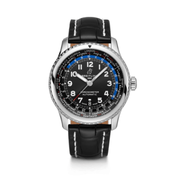Breitling Navitimer 8 B35 Automatic Unitime 43 Stainless Steel / Black / Black Croco / Folding