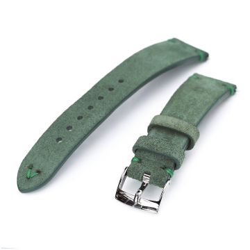 Emerald Green Quick Release Italian Suede Leather Watch Strap, Green St. - 25mm