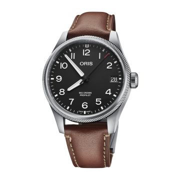 Oris Big Crown ProPilot Big Date Stainless Steel / Black / Leather
