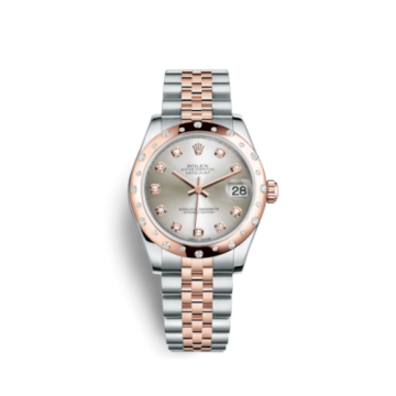 Rolex Datejust 31 Rolesor Everose Domed Diamond / Jubilee / Silver Diamond