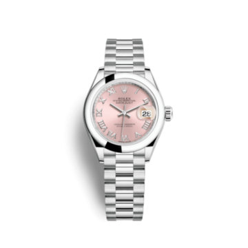 Rolex Lady-Datejust 28 Platinum Domed / President / Pink Roman