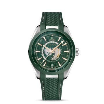 Omega Seamaster Aqua Terra 150M Master Chronometer 43 Worldtimer Stainless Steel - Ceramic / Green / Rubber