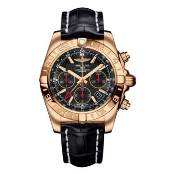 Breitling Chronomat 44 GMT Rose Gold / Black / Croco