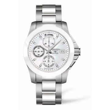 Longines Conquest Chronograph White Ceramic Bracelet
