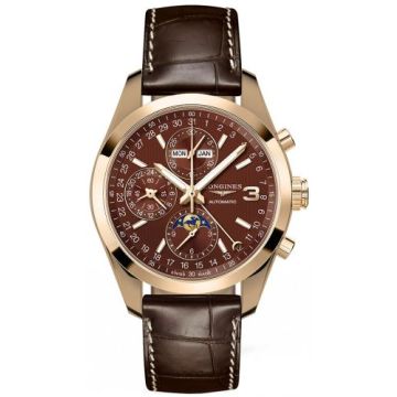 Longines Conquest Classic Moonphase Red Gold / Chocolate / Triple Crown Collection