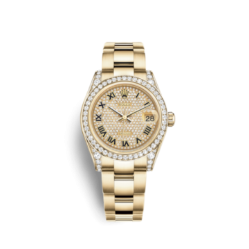 Rolex Datejust 31 Yellow Gold Diamond / Oyster / Paved Roman
