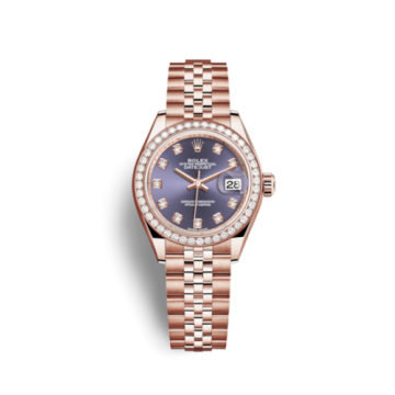 Rolex Lady-Datejust 28 Everose Diamond / Jubilee / Aubergine
