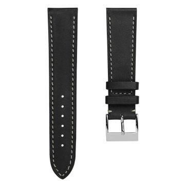 Rochefort Flat Patina Calf Leather Watch Strap - Anthracite - 17mm