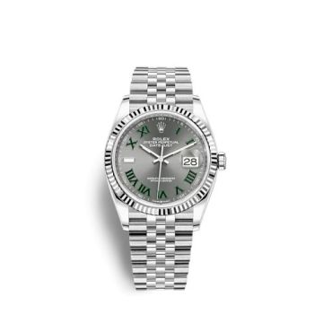 Rolex Datejust 36 Stainless Steel / Fluted / Slate - Roman / Jubilee