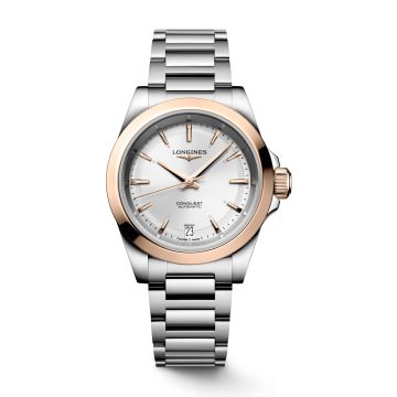 Longines Conquest 34 Stainless Steel - Pink Gold / Silver / Bracelet