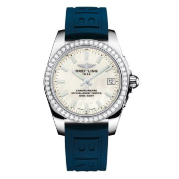 Breitling Galactic 36 Stainless Steel / Diamond / Pearl / Rubber