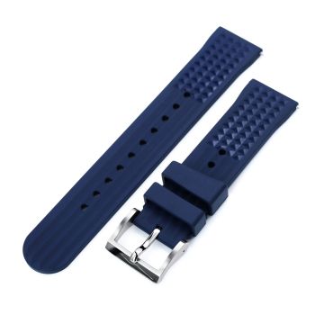 Chaffle Navy Blue FKM Rubber Waffle Watch Band 19mm 22mm - 19mm