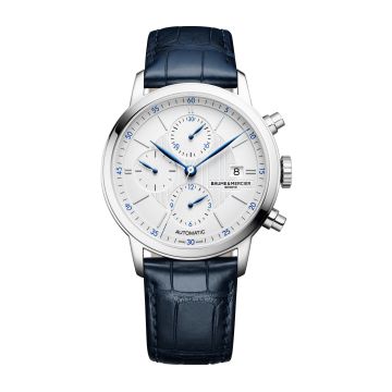 Baume & Mercier Classima Chronograph Stainless Steel / Silver / Alligator