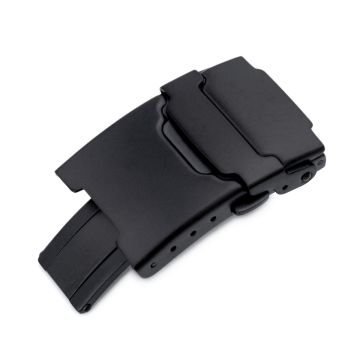 PVD Black Stainless Steel Push Button Diver Clasp for Watch Band - 6mm