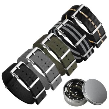 Set of 5 WatchGecko Signature British Military Nylon Watch Straps - 20mm