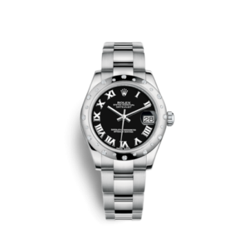Rolex Datejust 31 Stainless Steel Domed Diamond / Oyster / Black - Roman