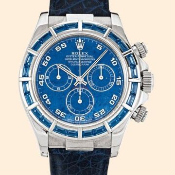 Rolex Daytona White Gold  Blue Sapphire Strap Sodalite