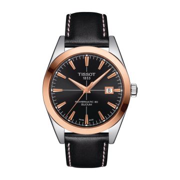Tissot Gentleman Powermatic Stainless Steel / Red Gold / Brown / Strap